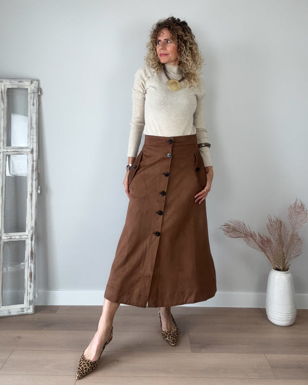 Falda antelina café