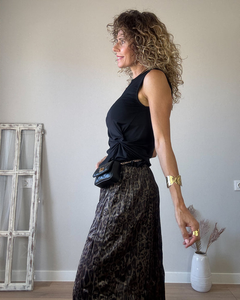 Falda print efecto ante