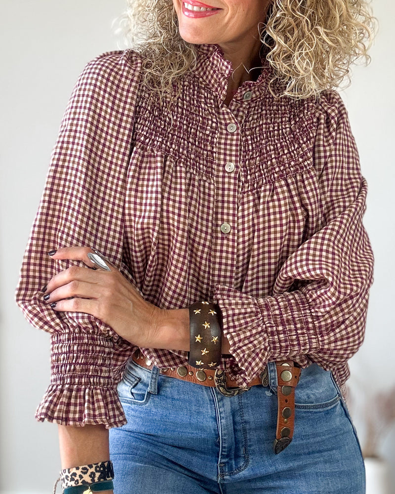 Blusa cuadros engomada
