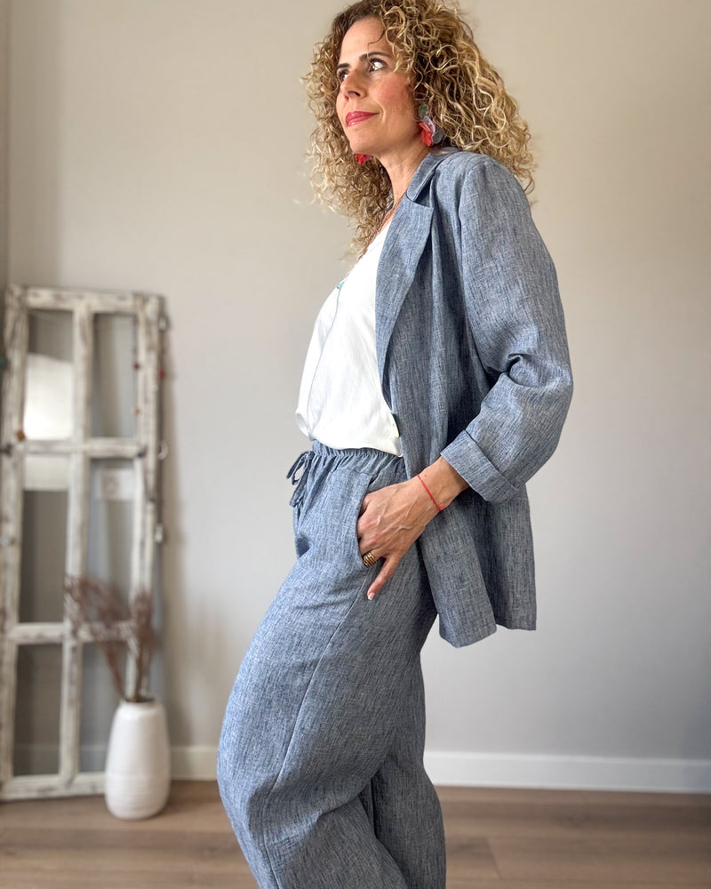Blazer azul mujer primavera