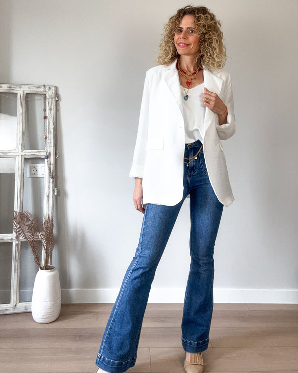 Blazer blanca mujer primavera