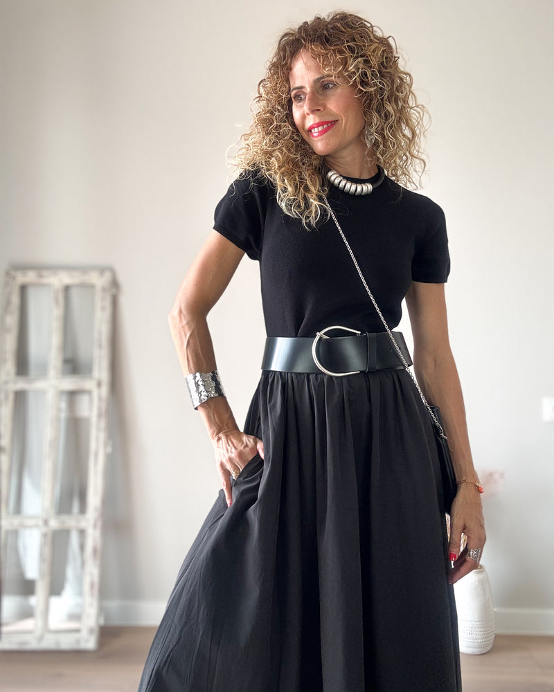 Vestido negro combi