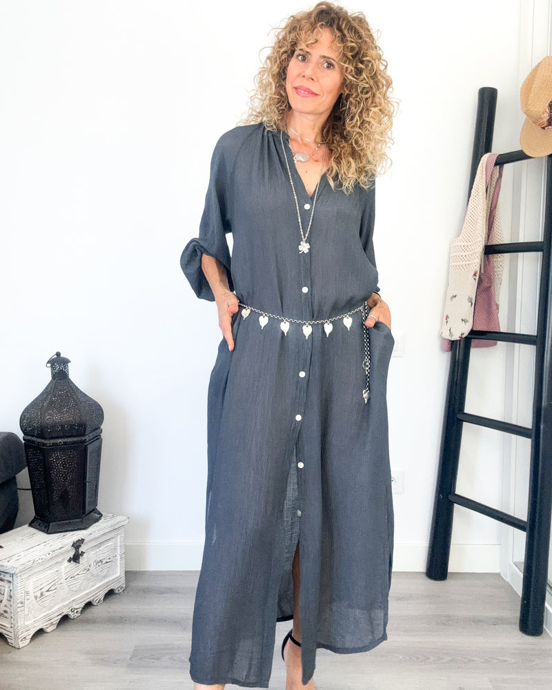 Vestido kaftán antracita