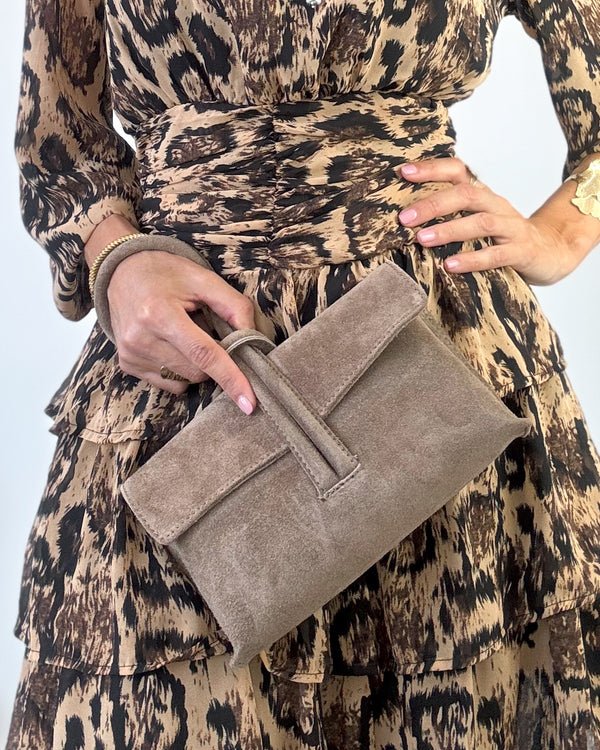 Bolso serraje topo