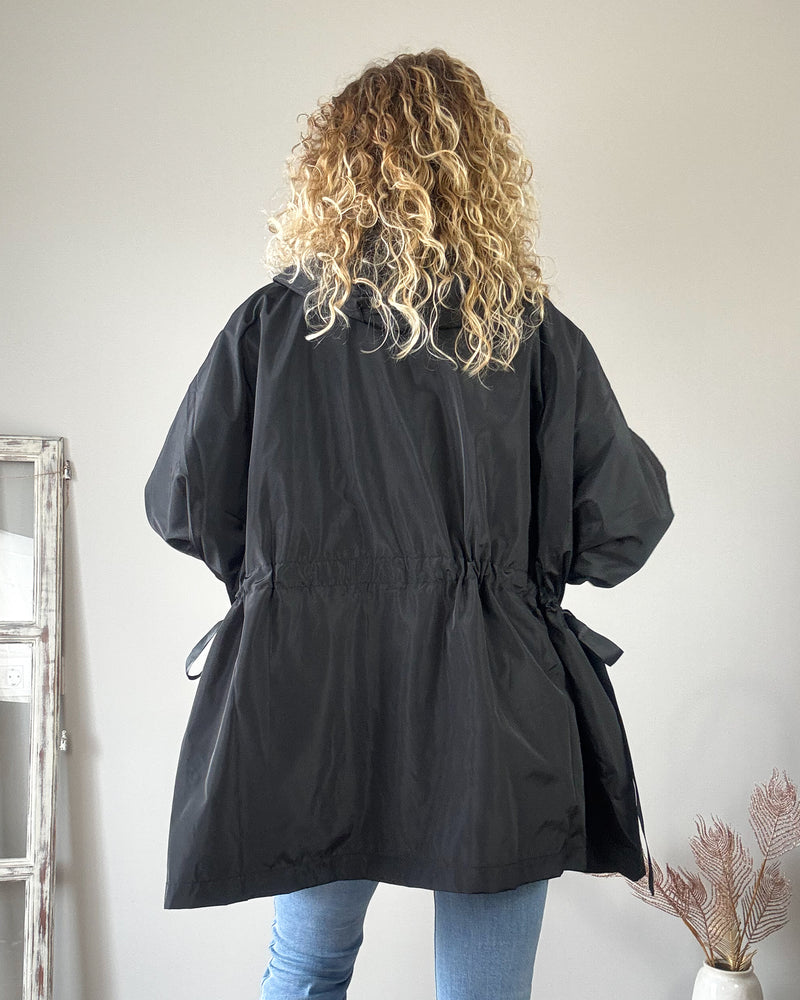 Gabardina negra midi