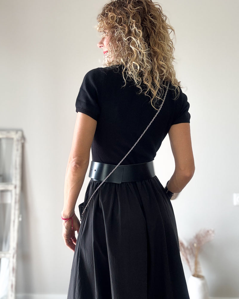 Vestido negro combi