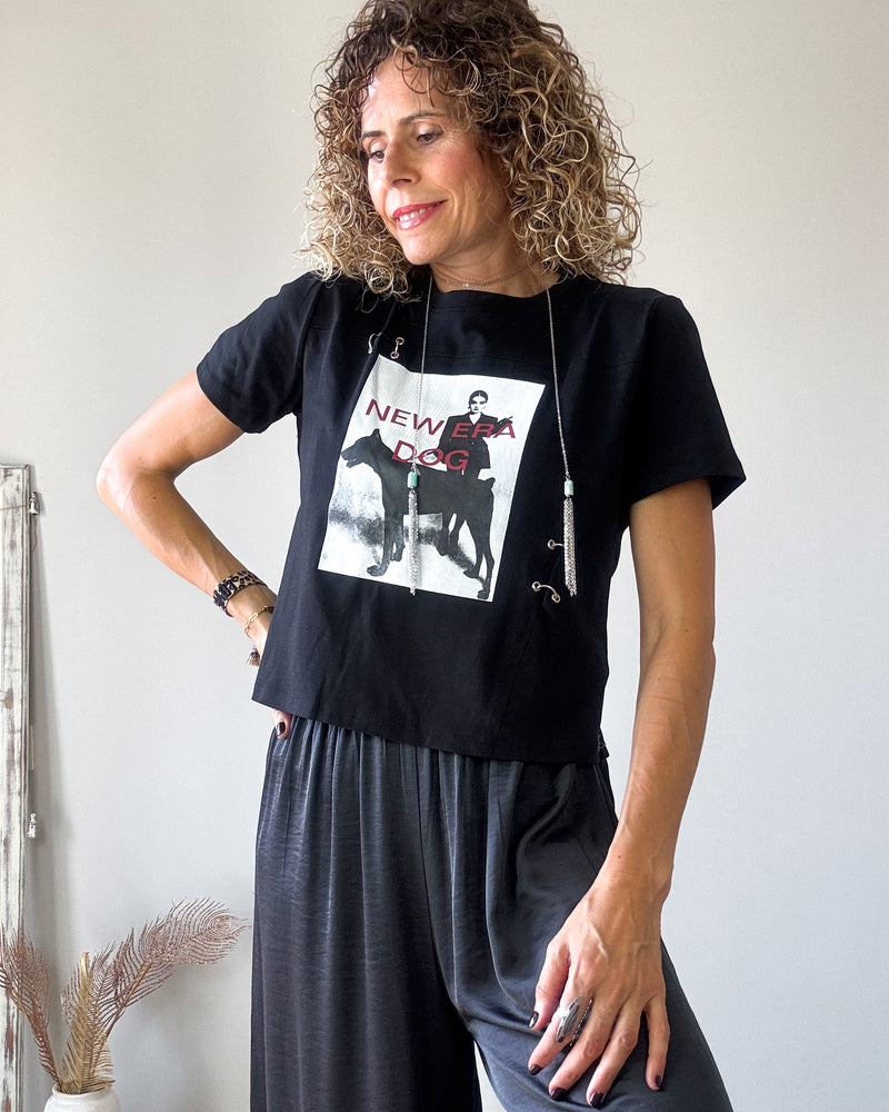 Camiseta negra dog