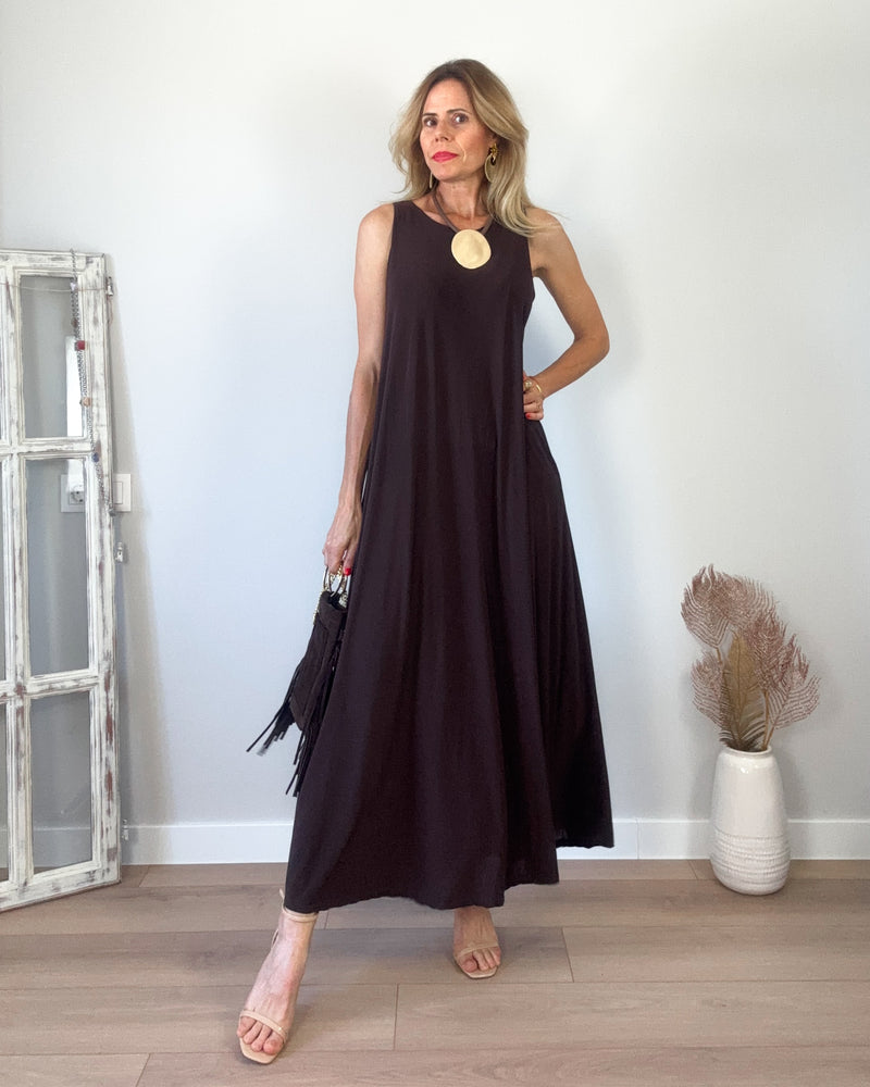 Vestido chocolate iris