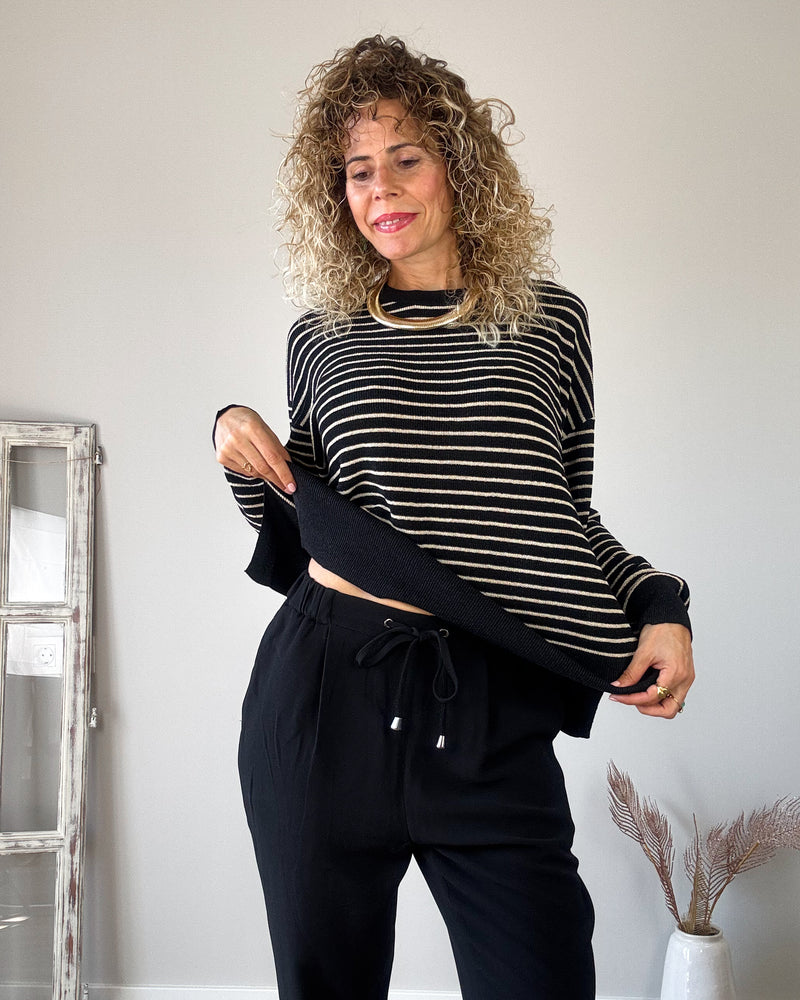 Pantalón negro cordón