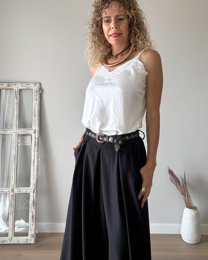 Pantalón negro wideleg