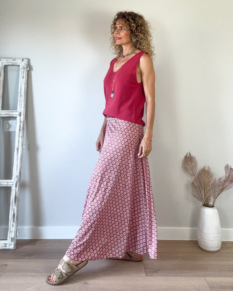 Falda punto rosafuerte