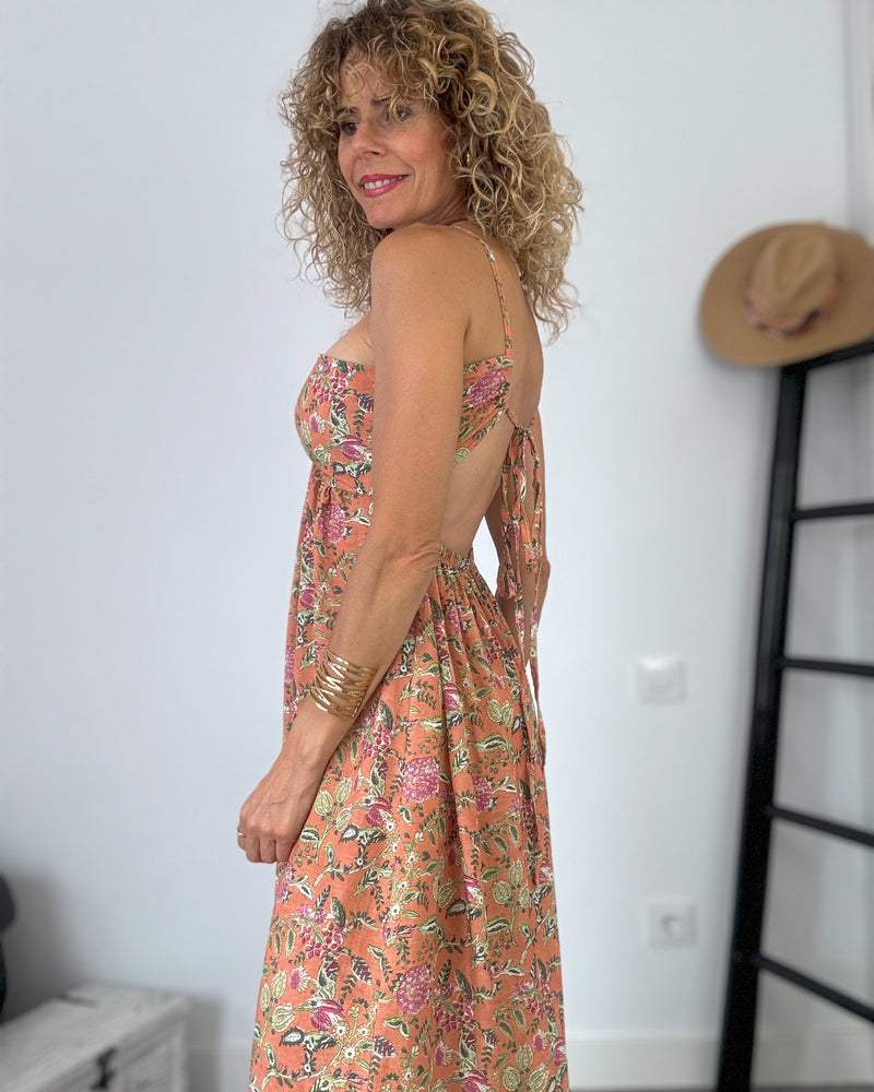 Vestido verde floral
