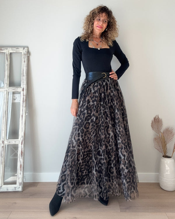 Falda tul print
