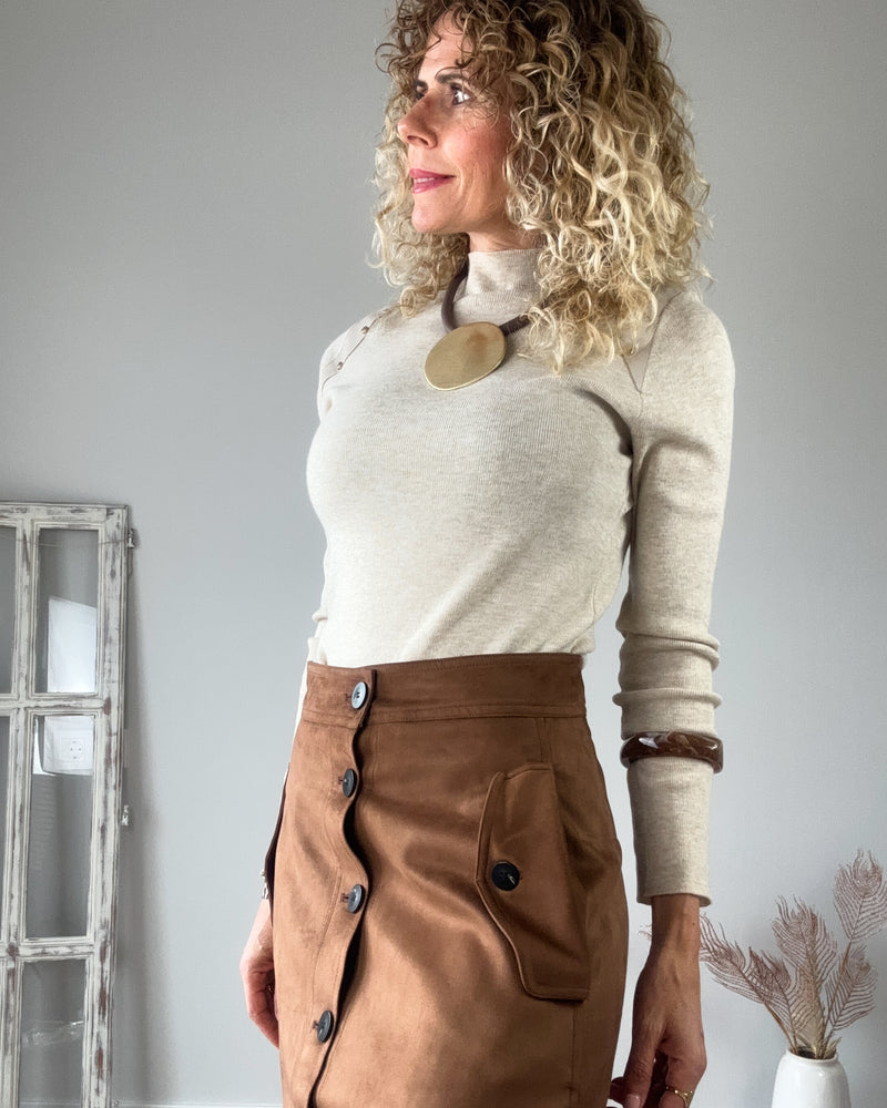 Falda antelina café