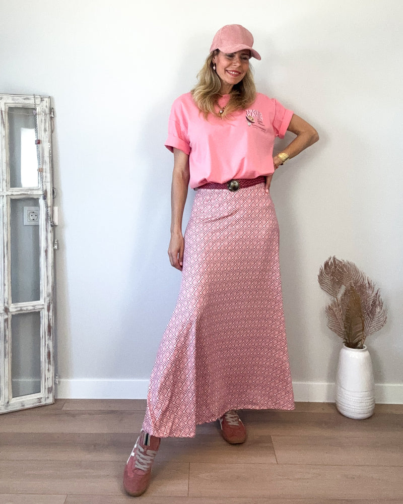 Camiseta rosa de mujer oversize