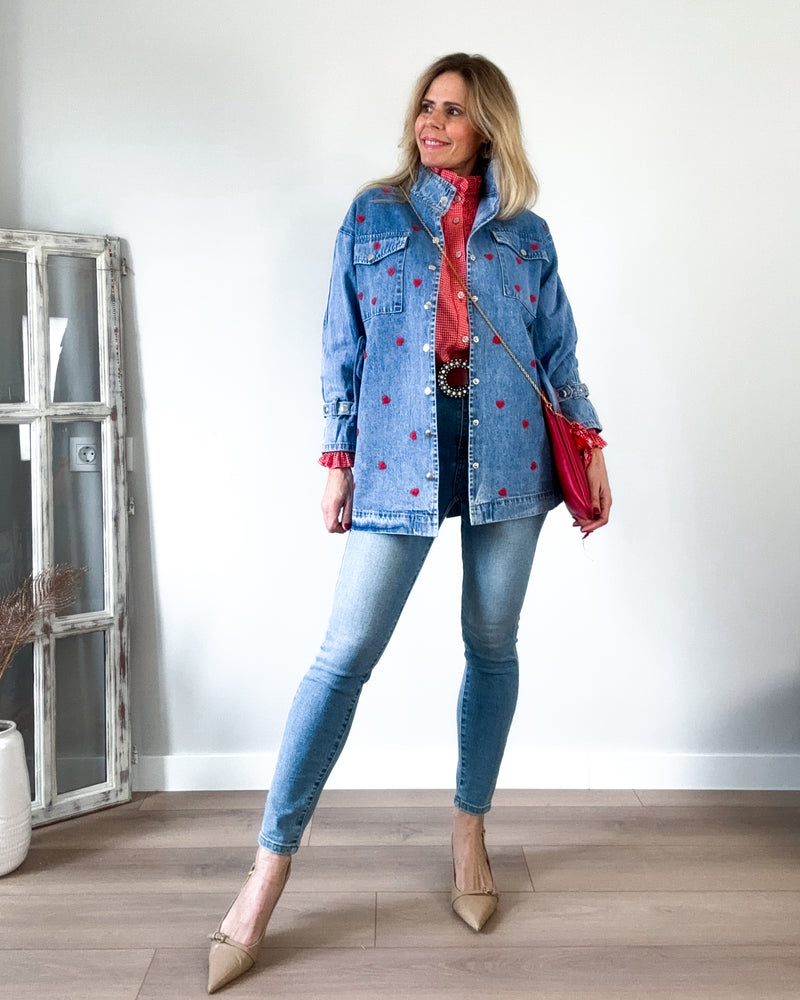 Chaqueta denim vaquera larga