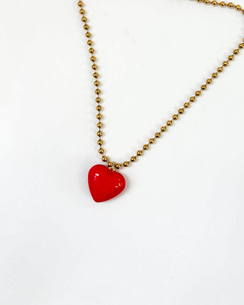 Collar acero dorado corazón