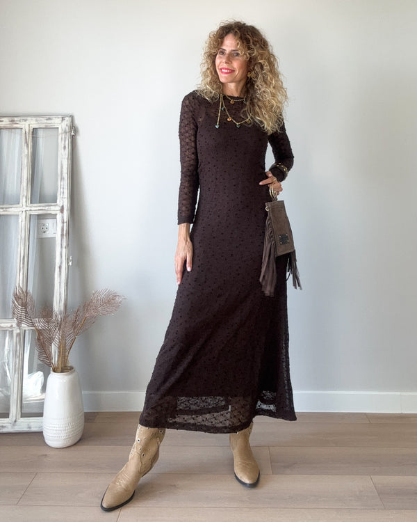 Vestido nudo chocolate