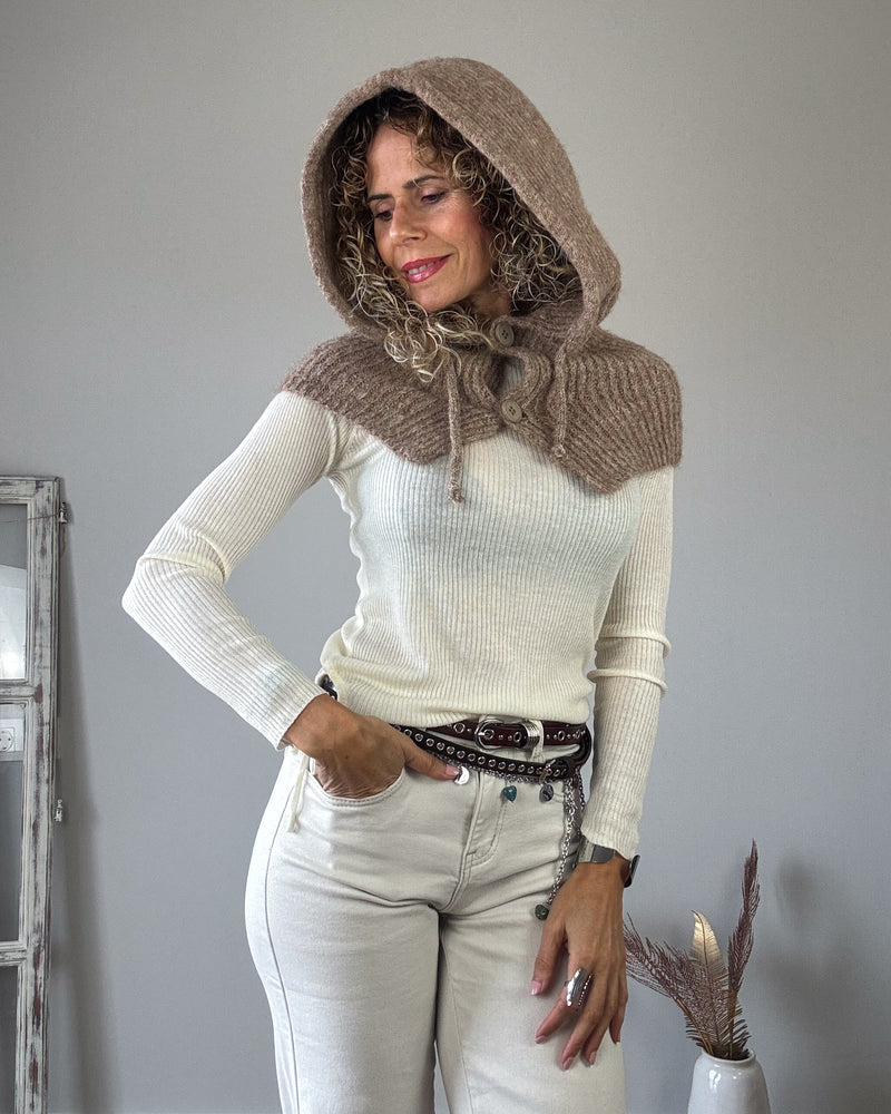 Gorra capucha tostada