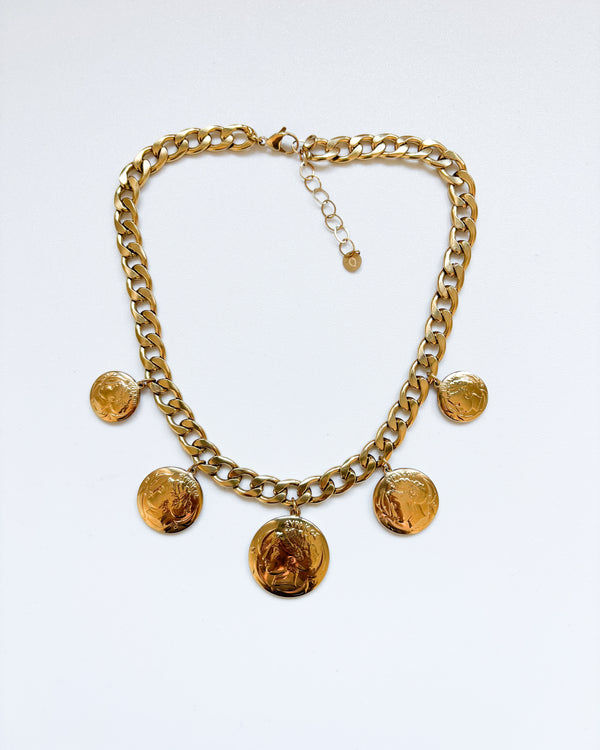 COLLAR MONEDAS DORADO