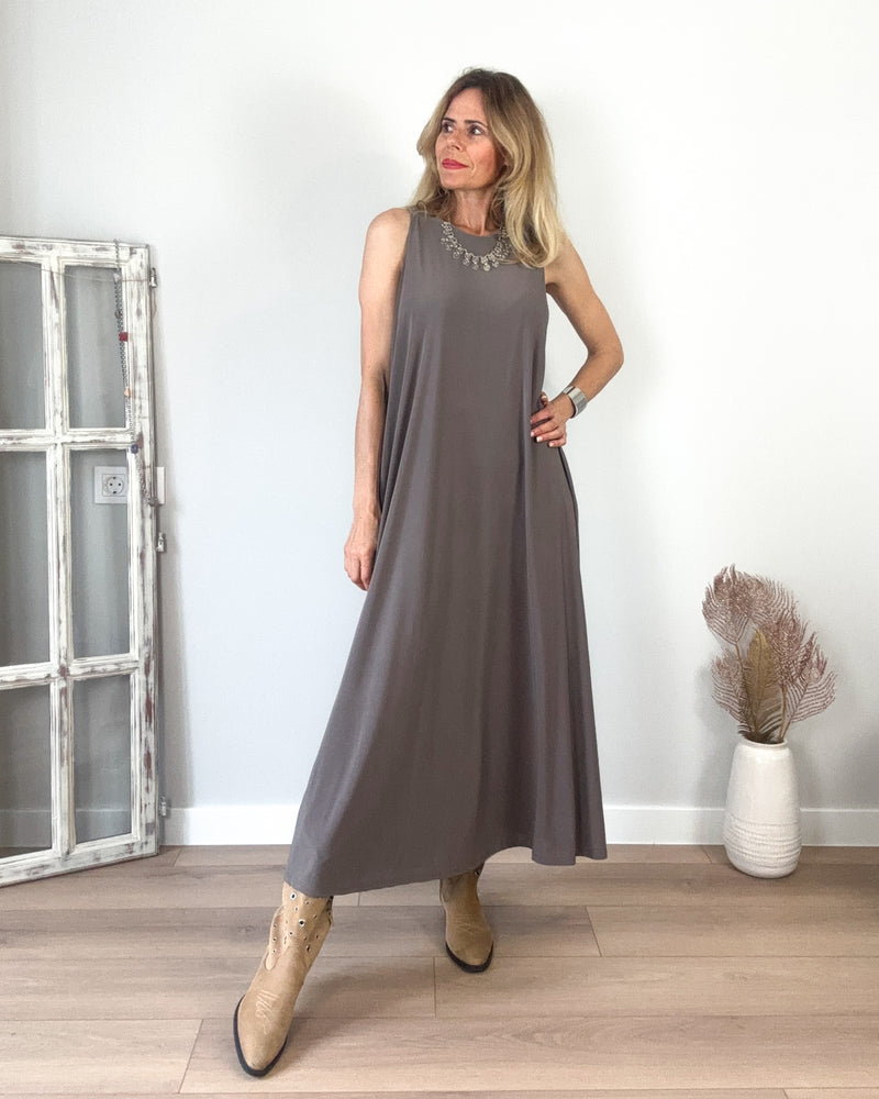Vestido punto hoja seca