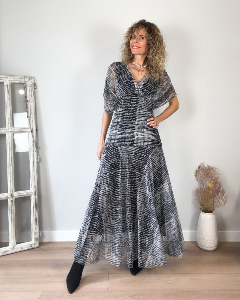 Vestido tul negro blanco