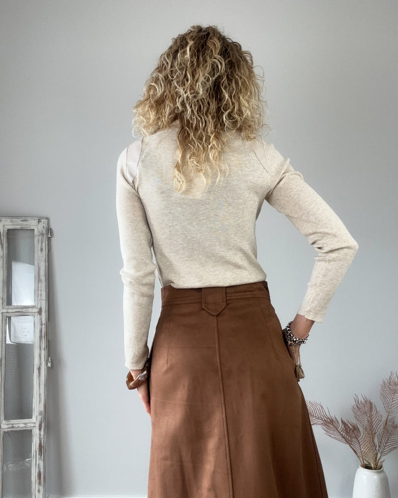 Falda antelina café