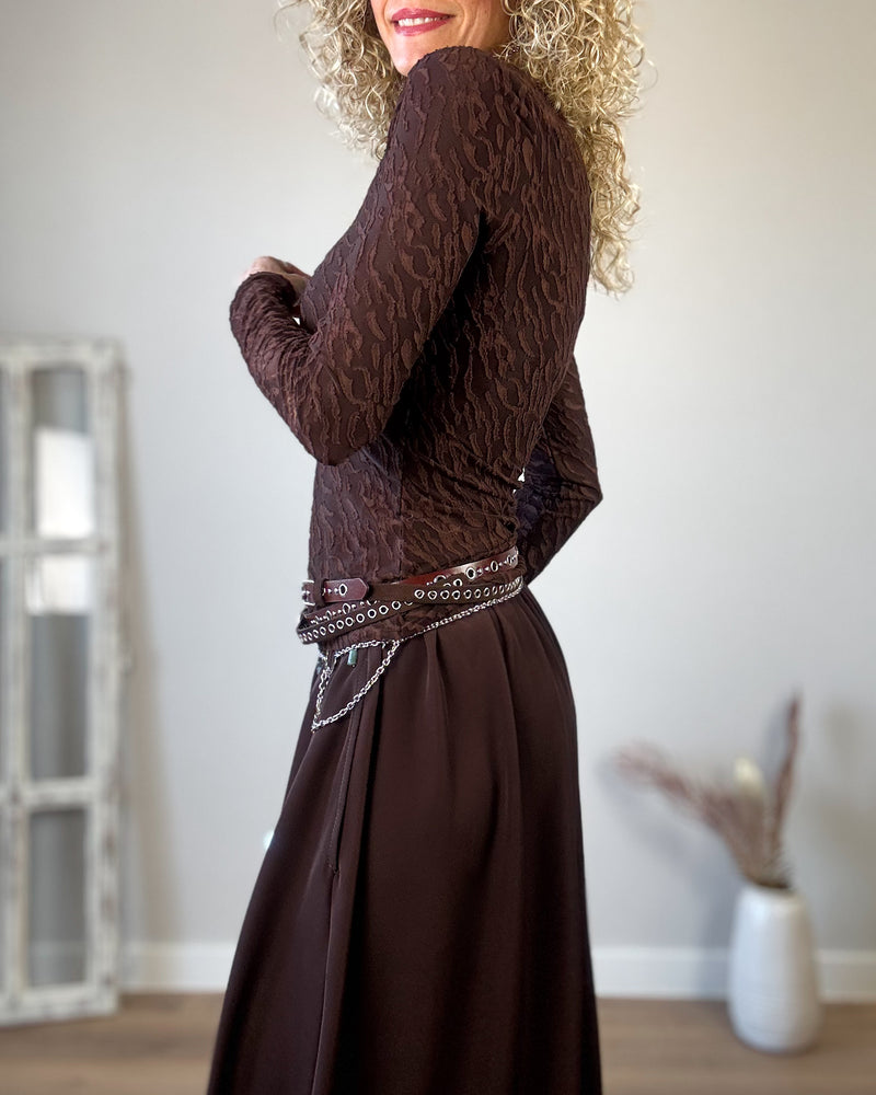 Camiseta marrón cebra