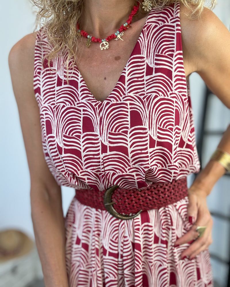 Vestido punto guinda