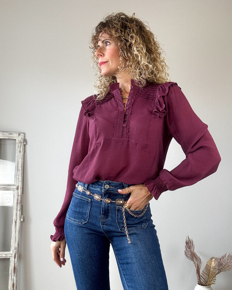 Blusa burdeos jane