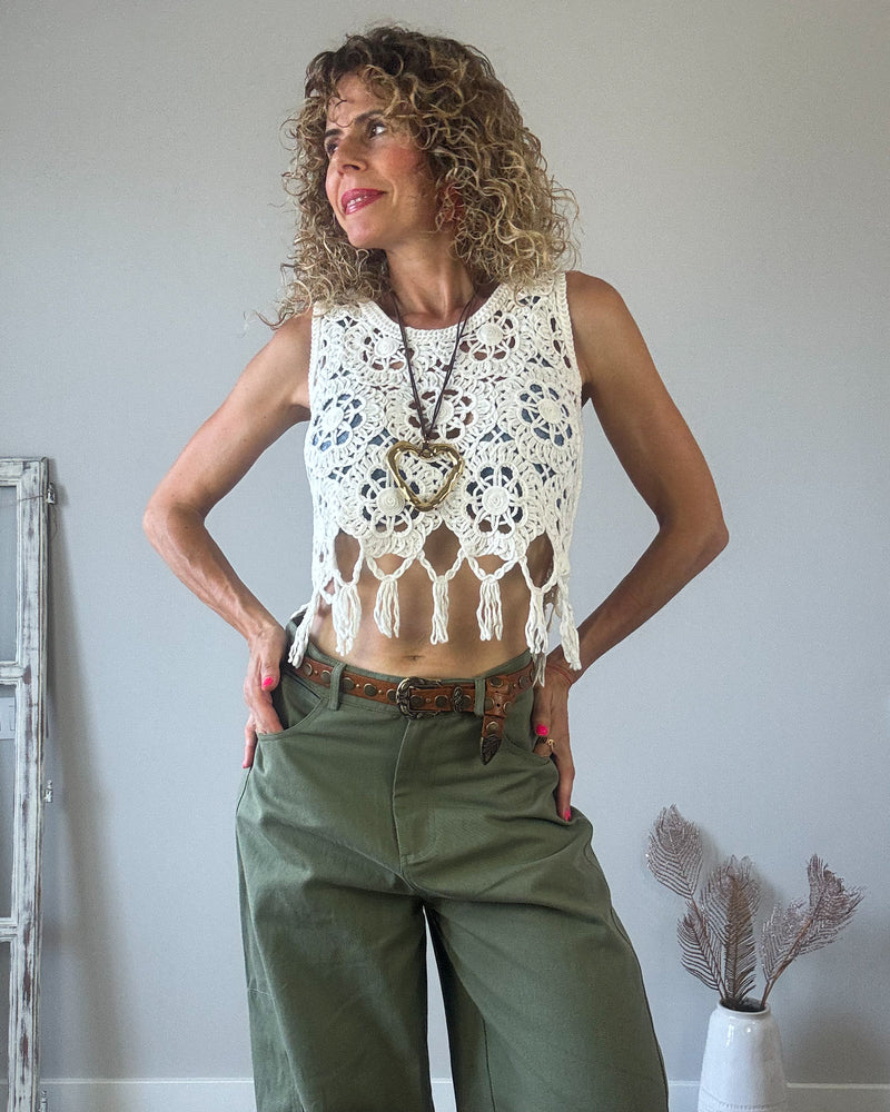 Jeans caqui slouchy
