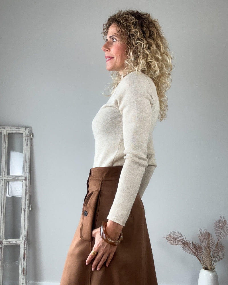 Falda antelina café