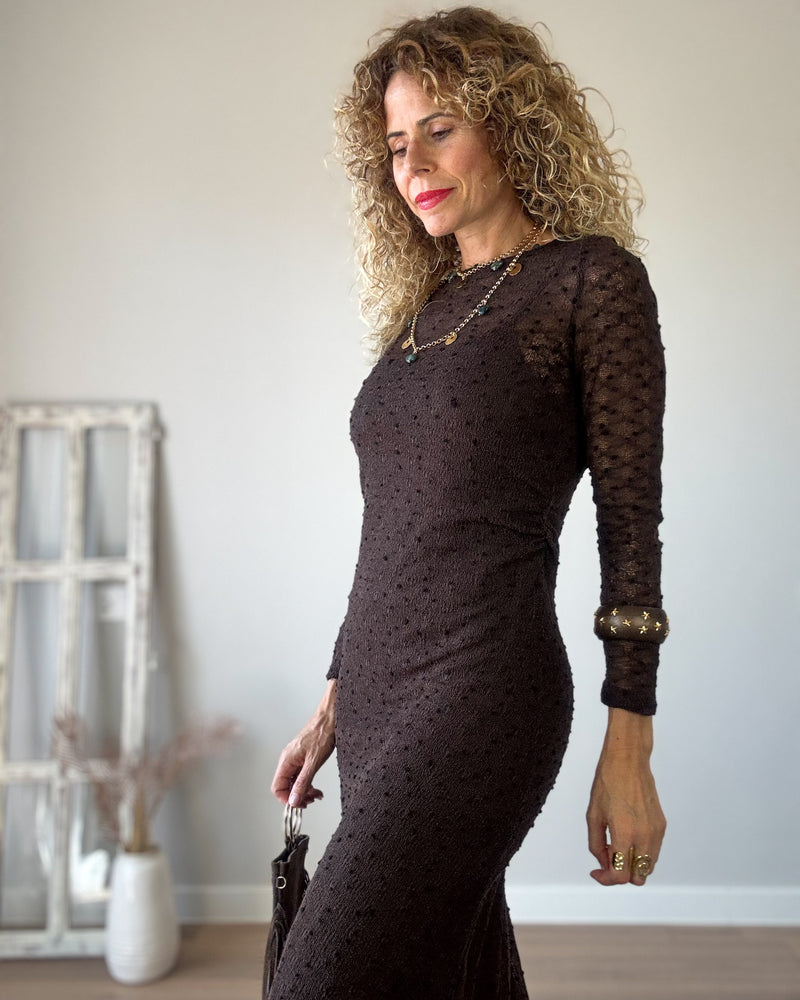 Vestido nudo chocolate