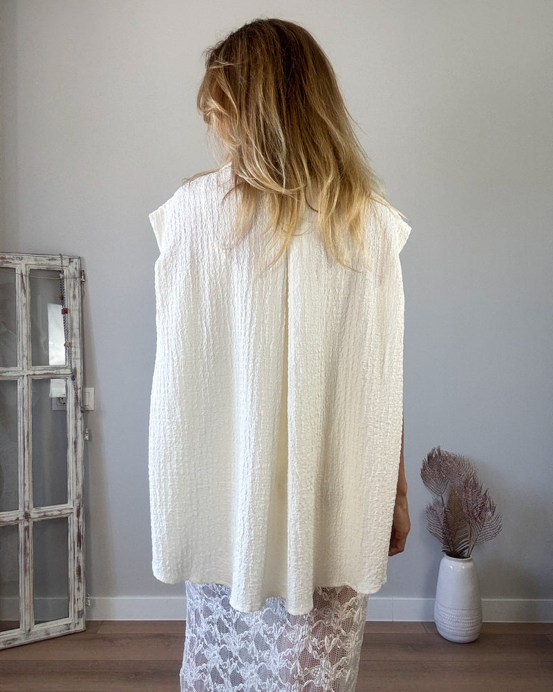Blusa arrugada beige