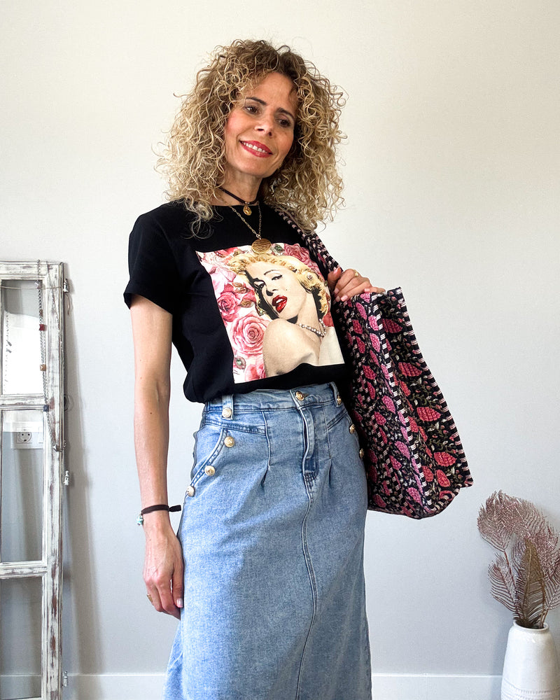 Tote reversible blackrose