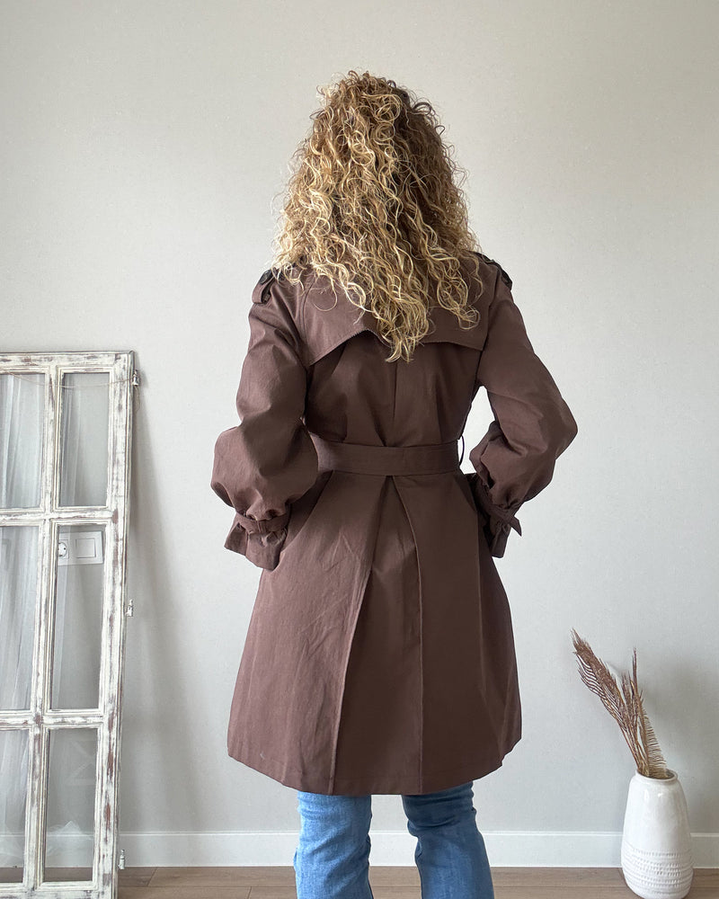 Gabardina chocolate midi