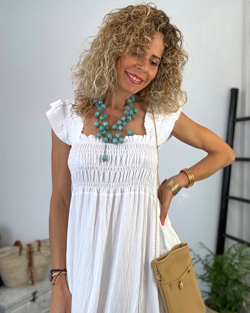 Vestido blanco gomado