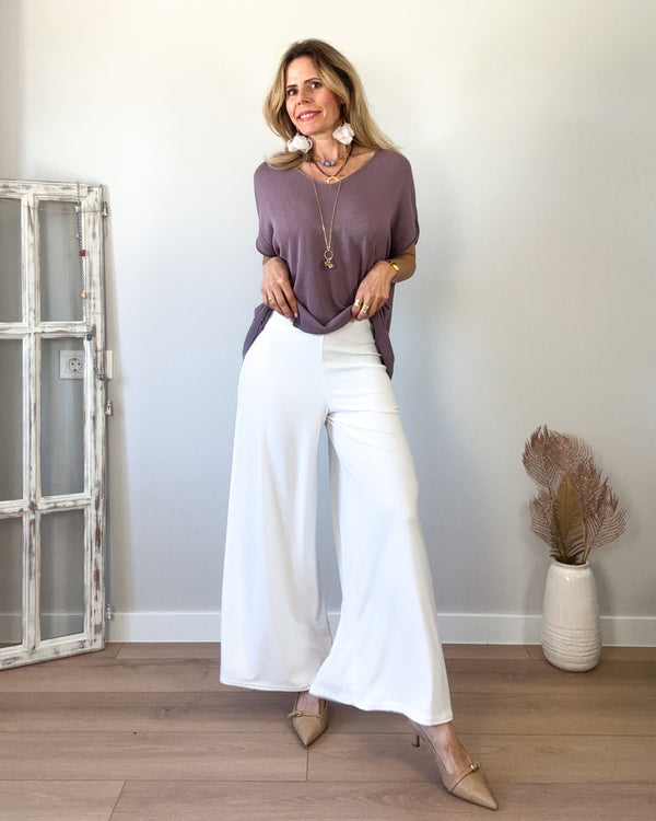 Pantalón ancho blanco