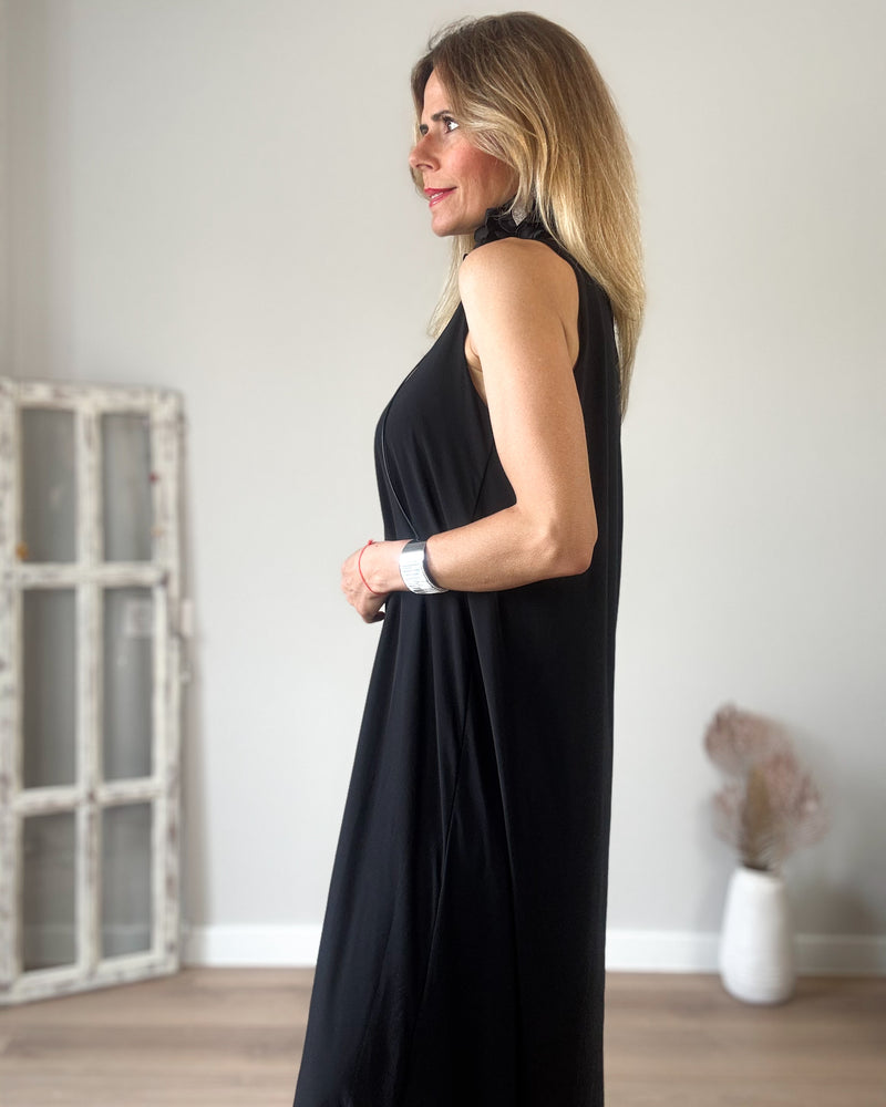 Vestido punto negro iris