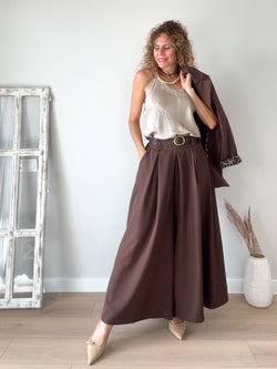 Pantalón chocolate wideleg