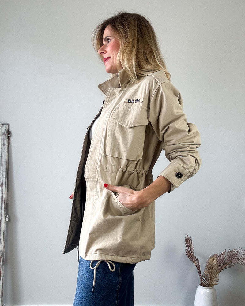 Chaqueta sahariana beige