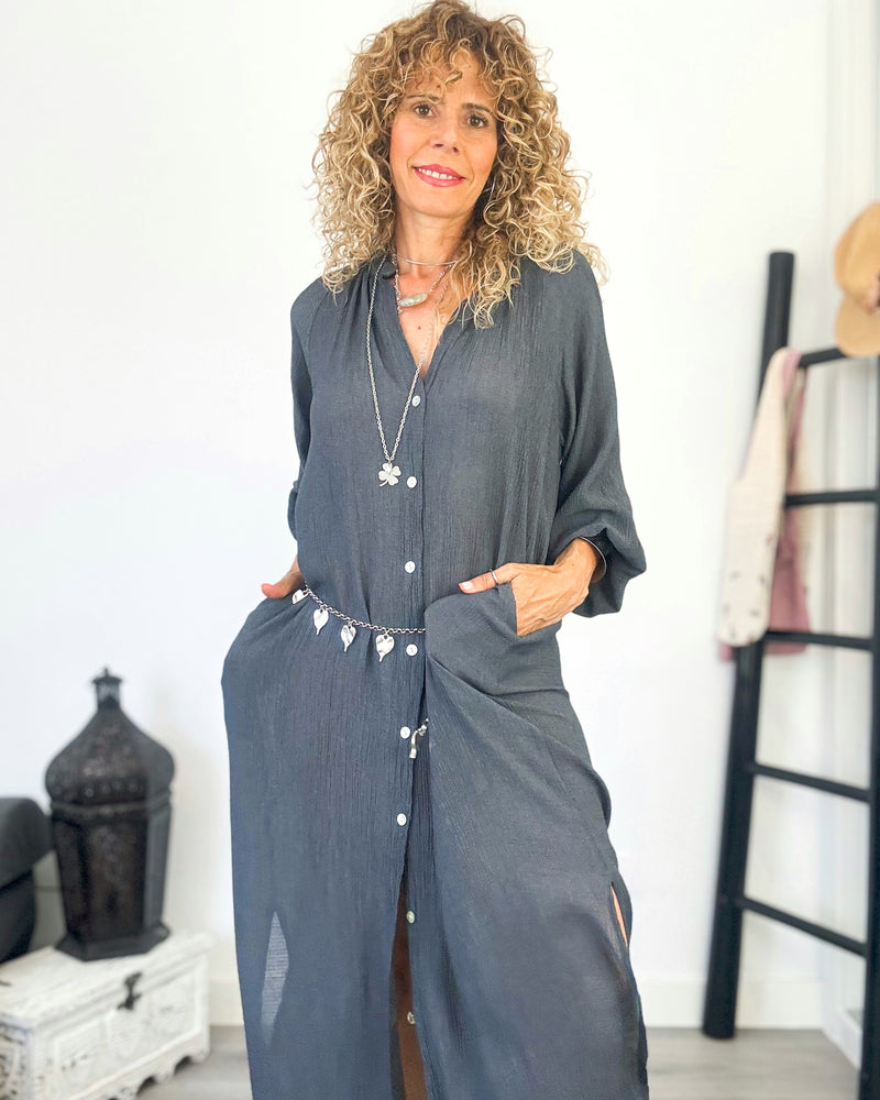 Vestido kaftán antracita