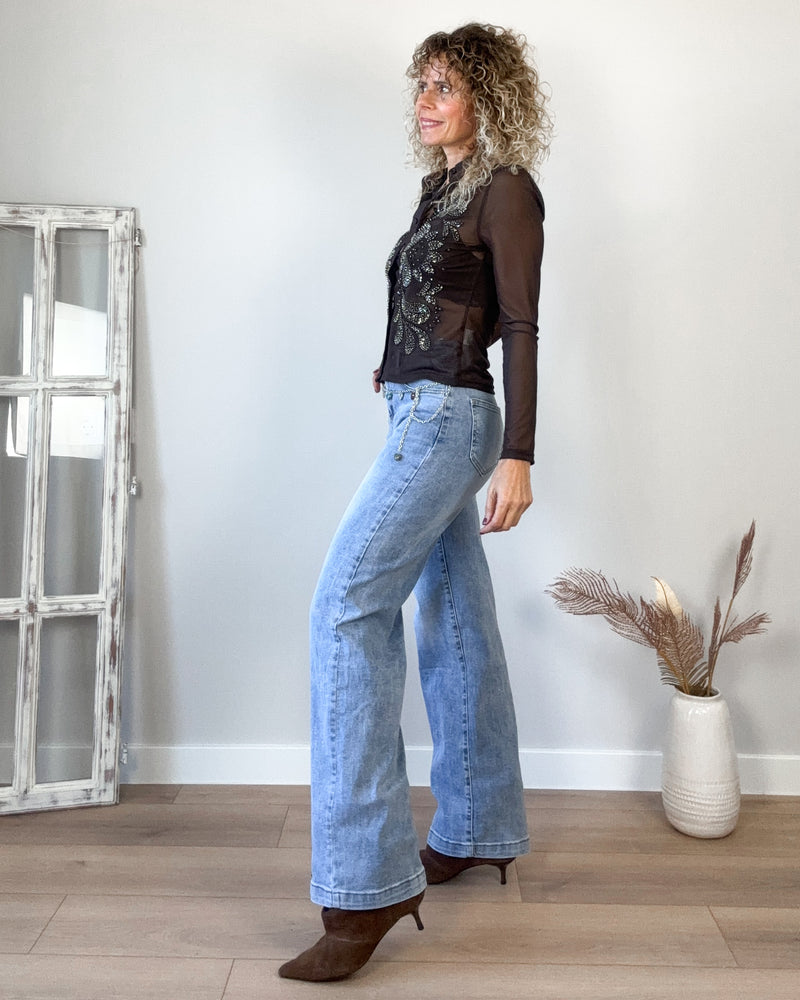 Camisa choco pedreria