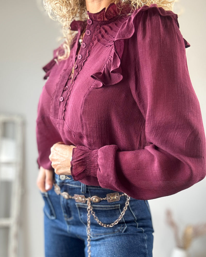 Blusa burdeos jane