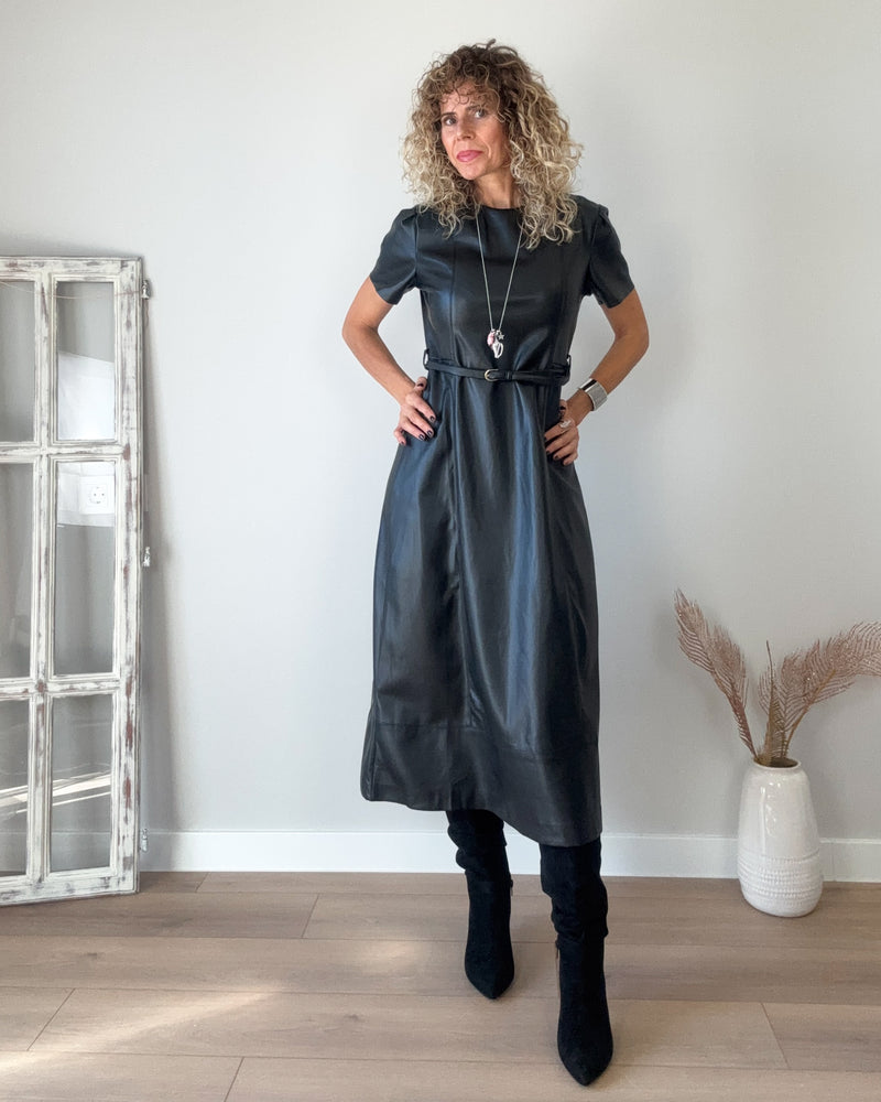 Vestido polipiel black