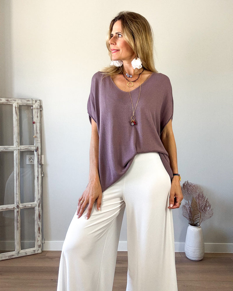 Pantalón ancho blanco