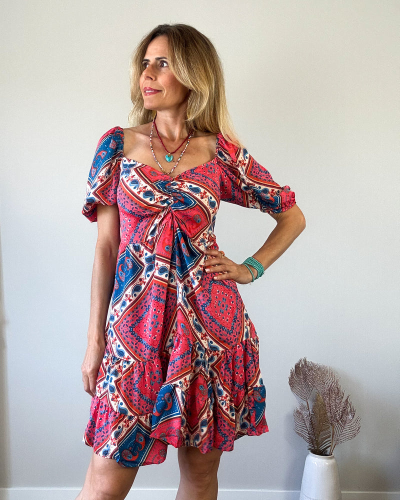 Vestido cereza volante