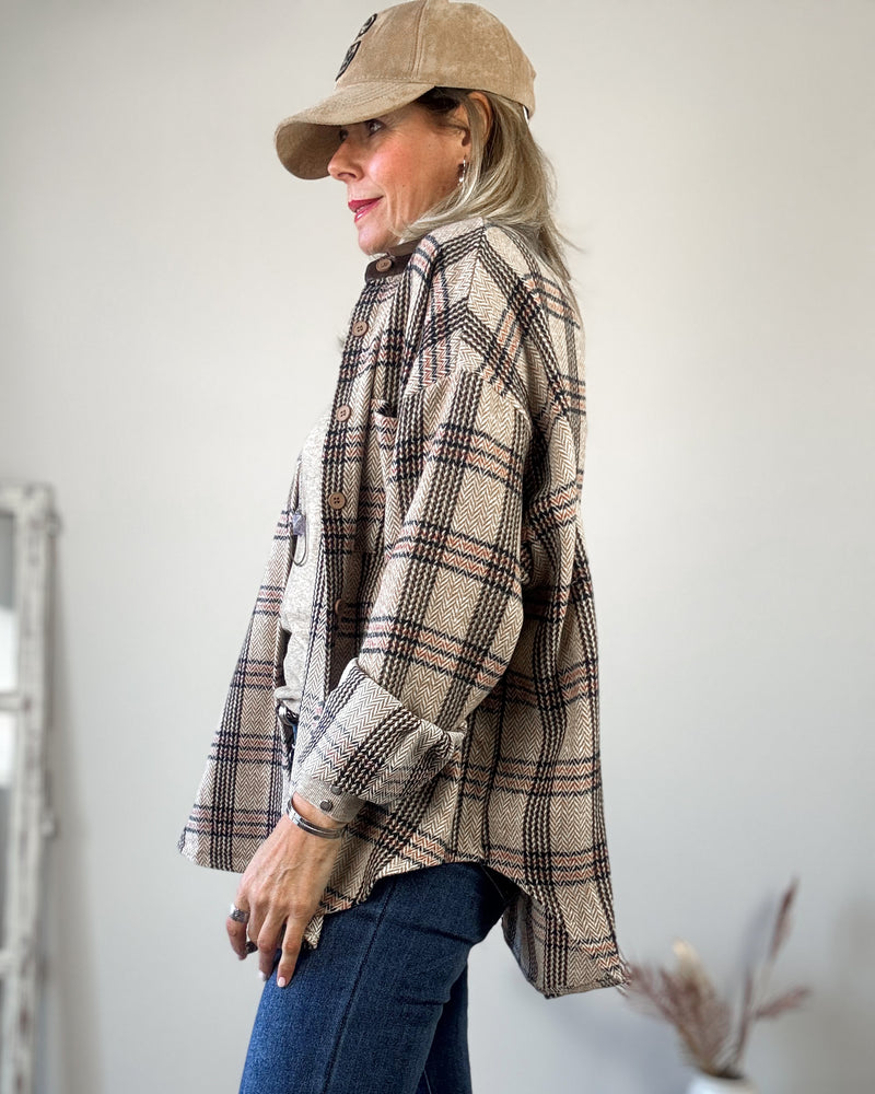 Camisa cuadro polipiel