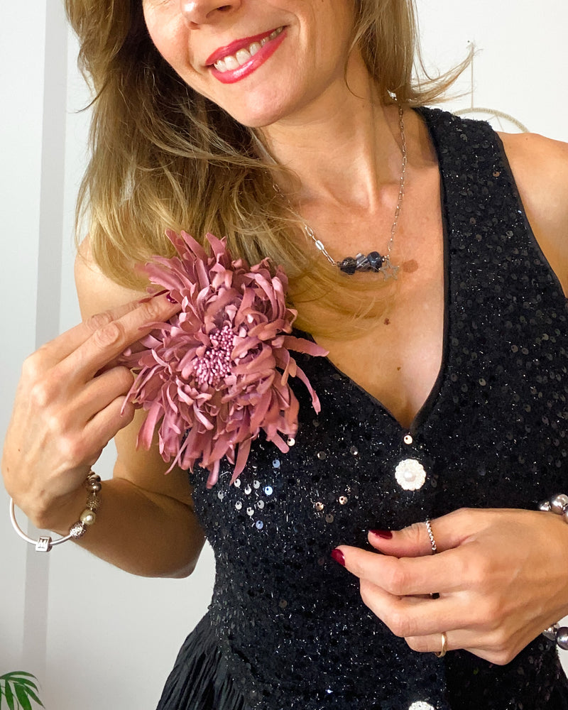 Flor broche rosa