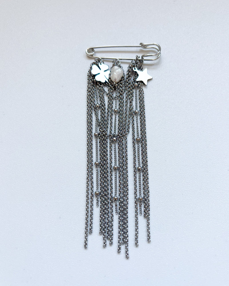 Broche cadenas perlas